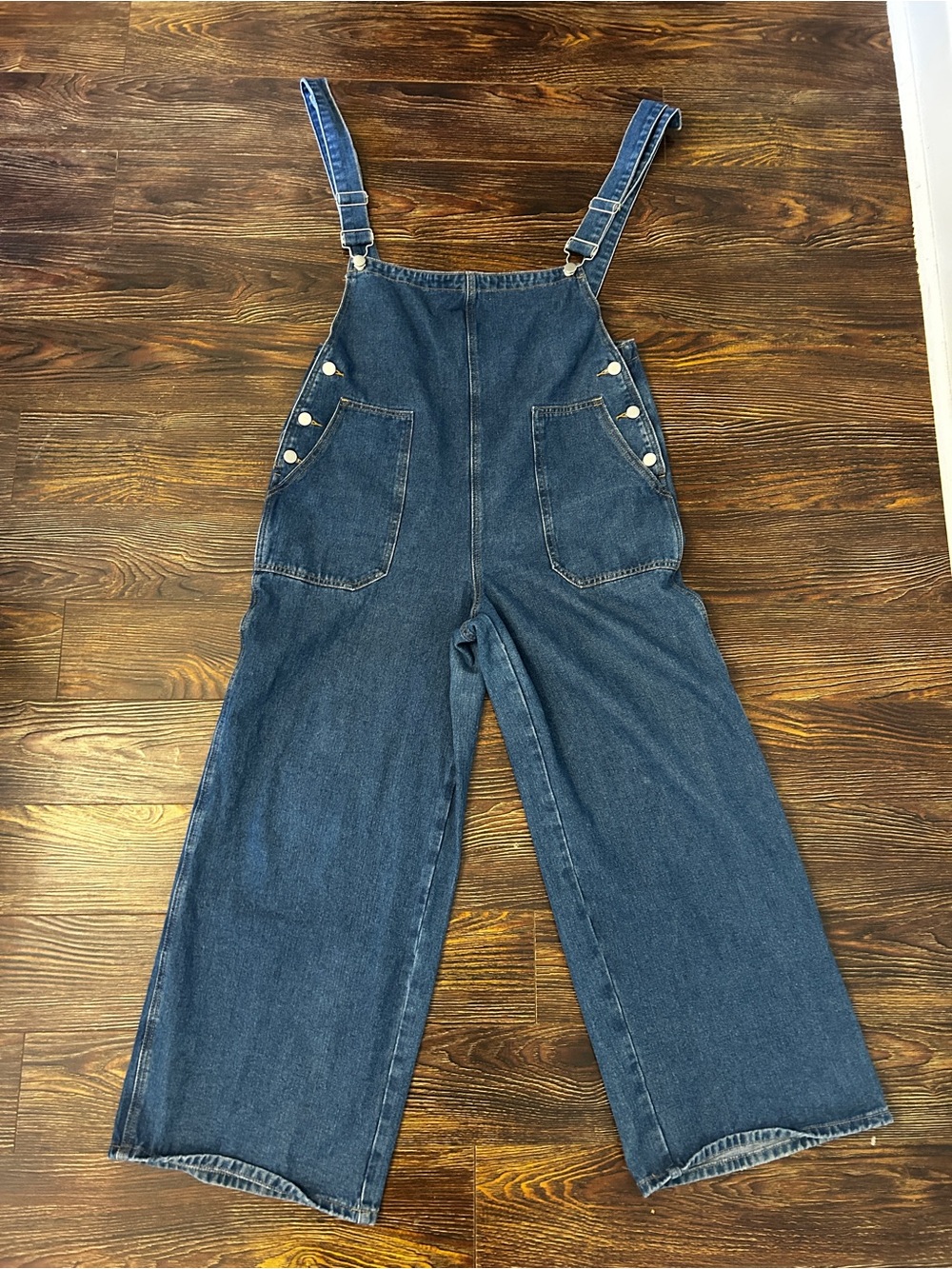 CIDER Wide Leg Utility Denim Overalls XL Blue Casual Grunge Baggy